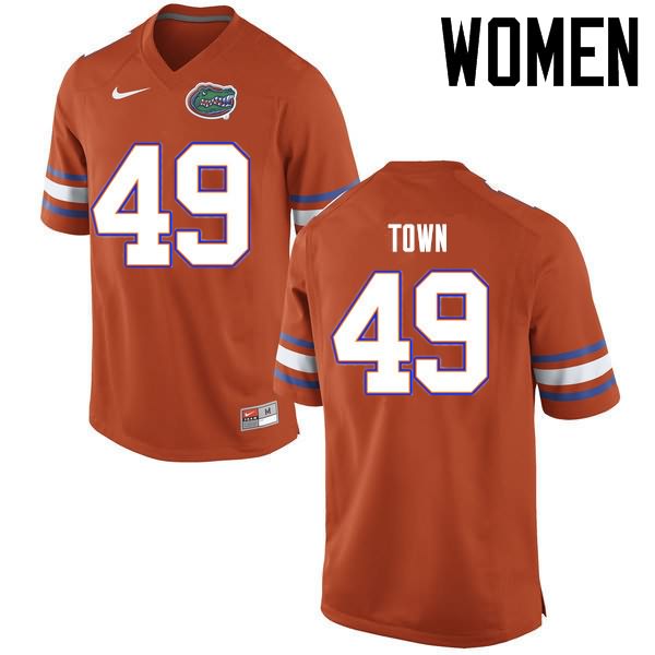 Women's NCAA Florida Gators Cameron Town #49 Stitched Authentic Nike Orange College Football Jersey NNV0865BR